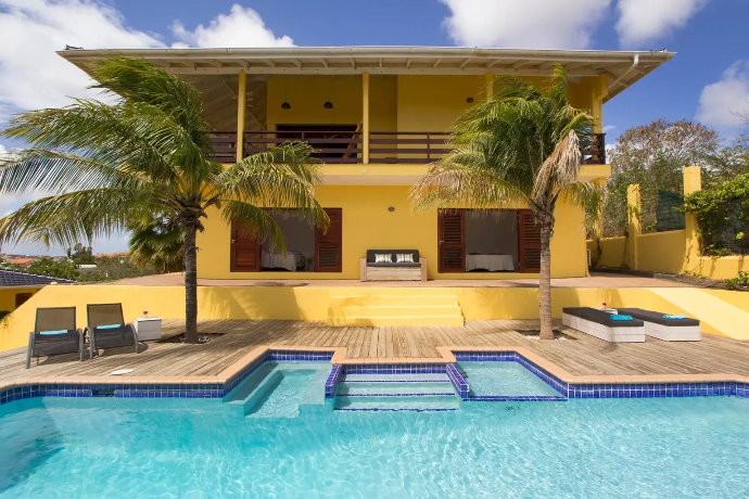 Pool view at Villa Sandemarie